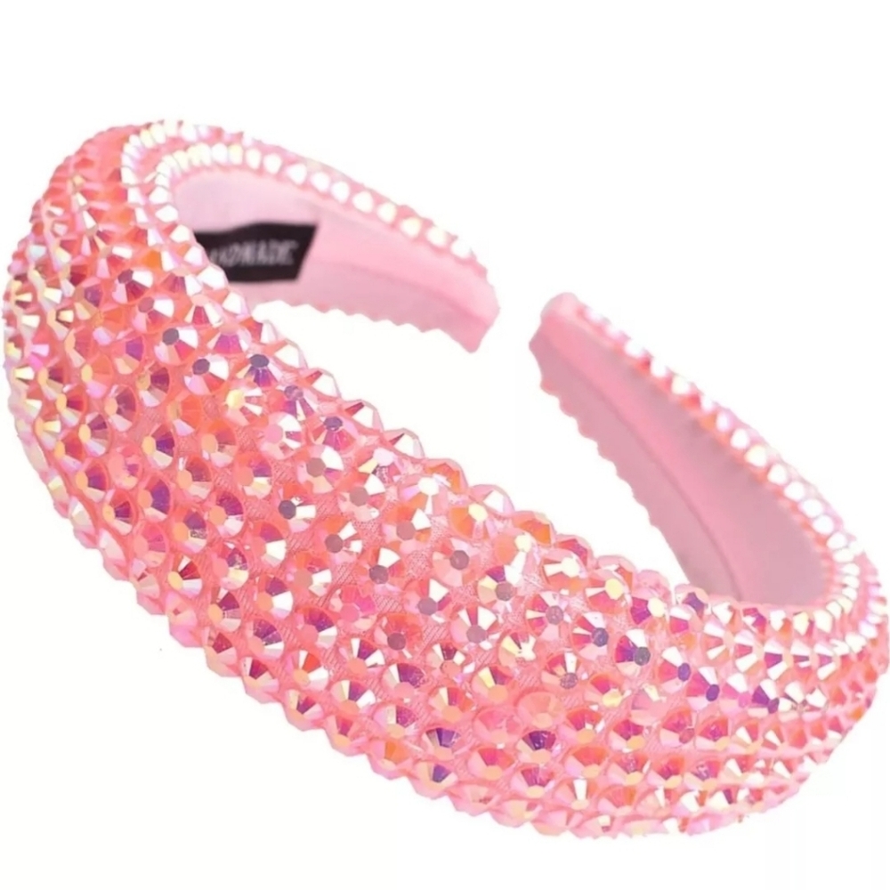 Bejeweled Hair Headband Pink
